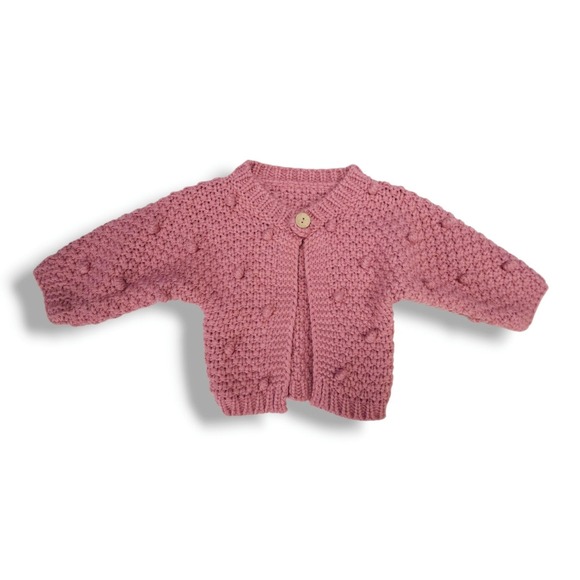 So Dorable Other - So Dorable Baby Girls Popcorn Knit Button Cardigan Sweater Dusty Pink 0-6M